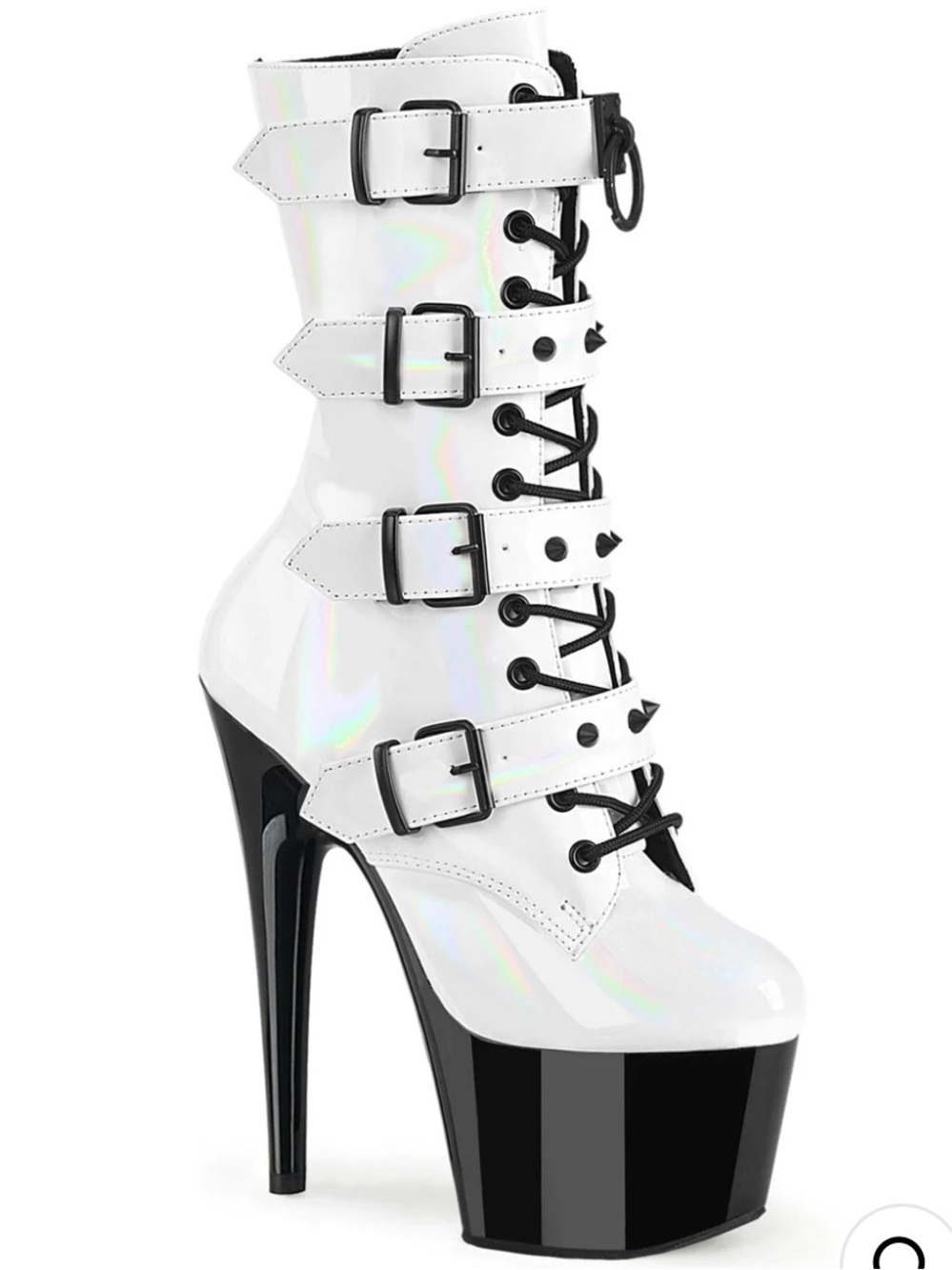 Pleasure ADORE-1046TT WHITE PATENT ANKLE BOOT size 8